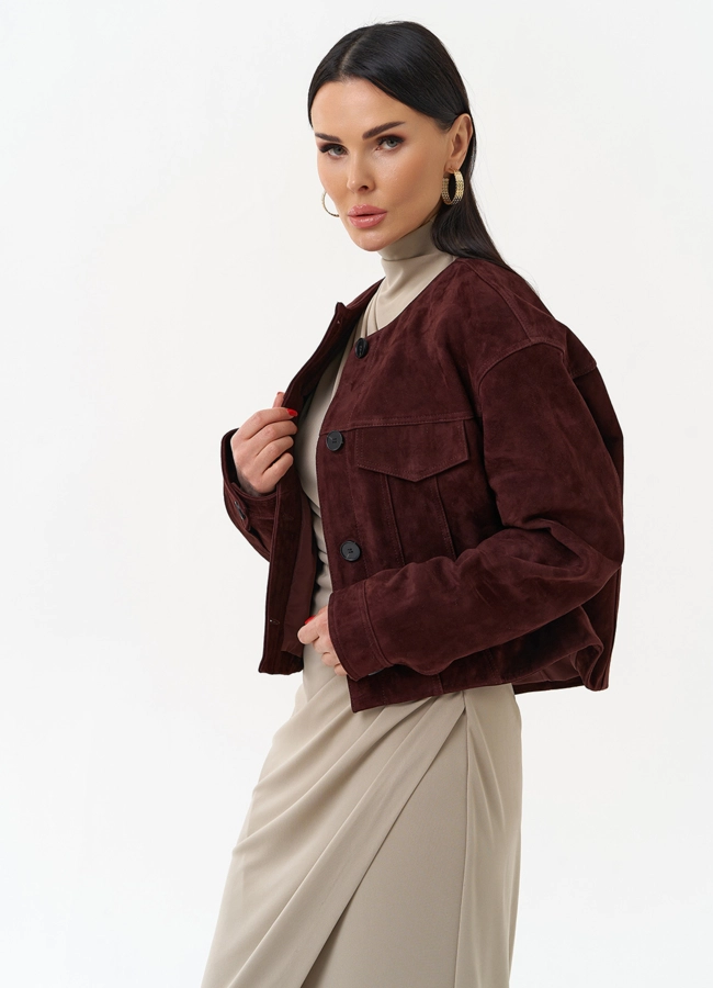 Куртка из натуральной замши  модель № 30092 универмаг малина