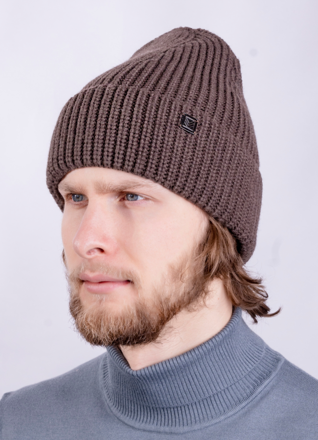 Шапка мужская  модель № 79659 меха малина