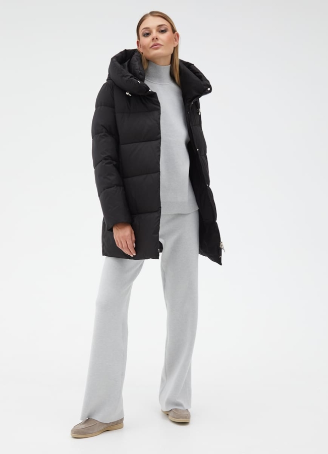 Женский пуховик с капюшоном модель № 31146 универмаг малина