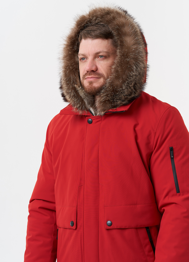 Парка мужская на мехе из волка модель № 29068 универмаг малина