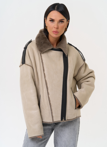 Светлая натуральная дубленка