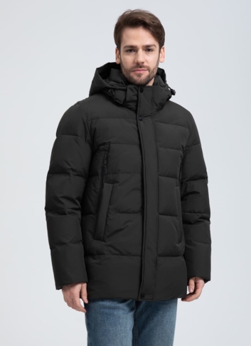 Мужской пуховик с капюшоном 