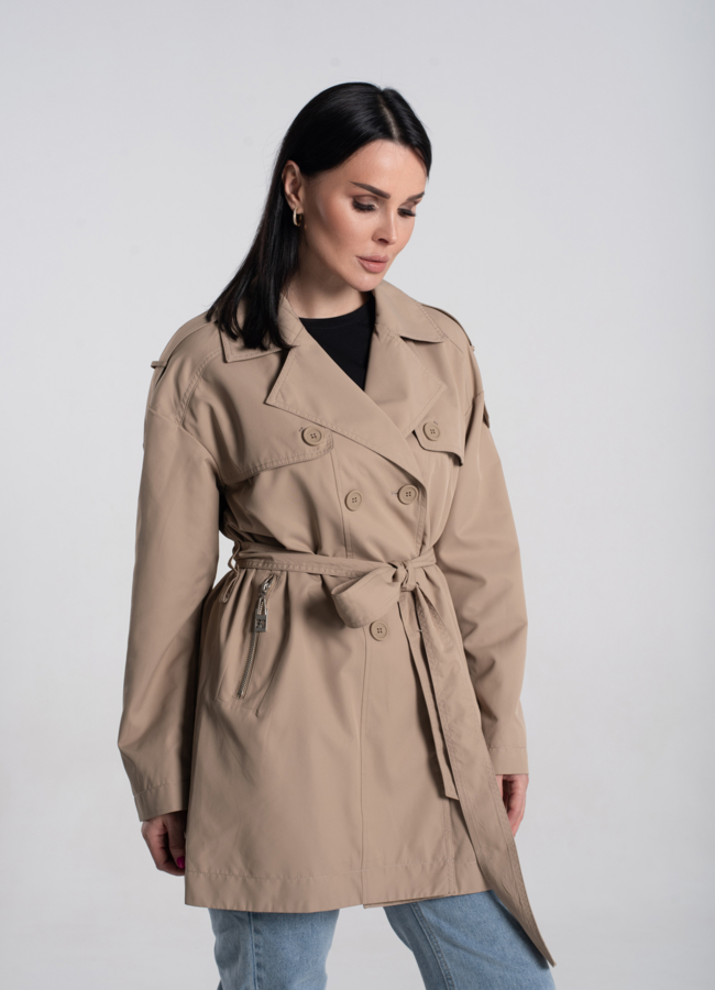Плащ женский с английским воротником   модель № 24540 в кредит