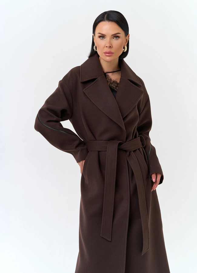 Женское пальто с английским воротником модель № 32819 универмаг малина