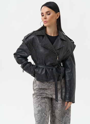 Куртка женская из эко кожи в стиле ретро