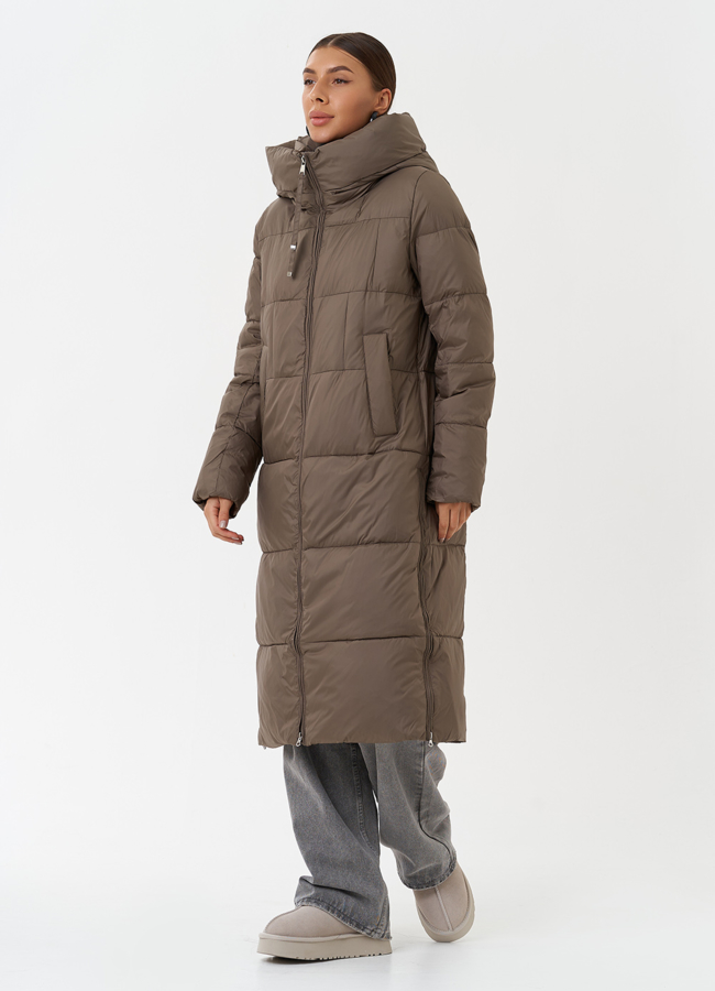 Пуховик на био пухе с капюшоном модель № 28509 в кредит