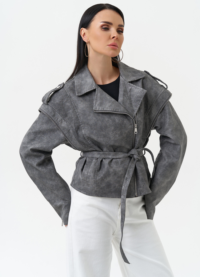 Куртка женская из эко кожи в стиле ретро модель № 30310 универмаг малина