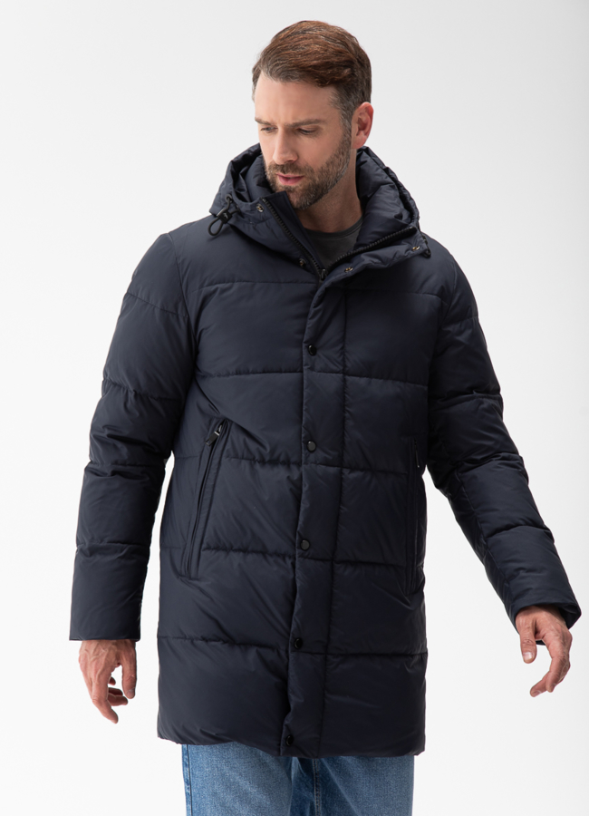 Мужской пуховик с капюшоном  модель № 27998 универмаг малина