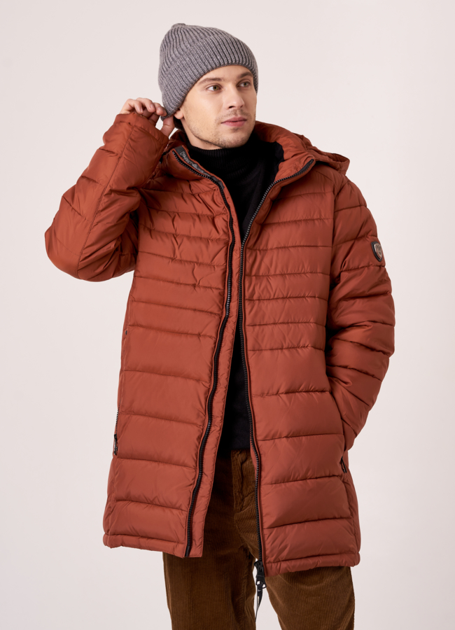 Шапка мужская серого цвета модель № MMH10976 меха малина