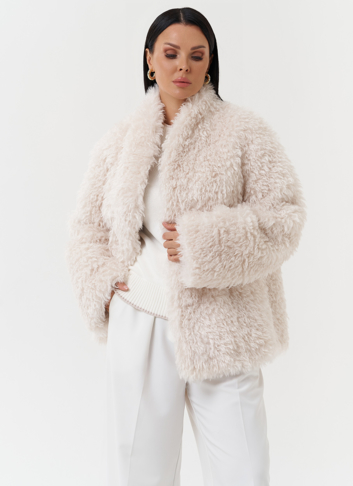 Шуба из эко меха под овчину