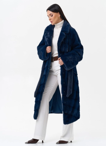 Длинная шуба с английским воротником фото