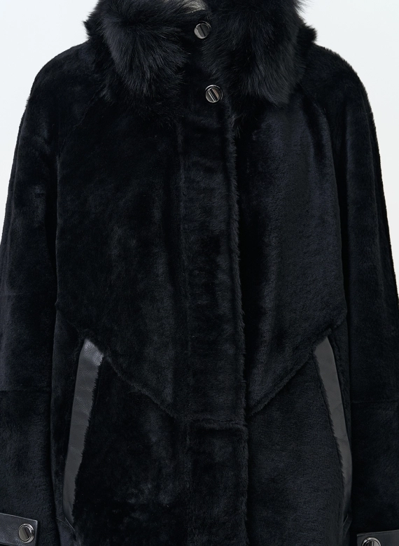 Женская дубленка с воротником стойкой фото