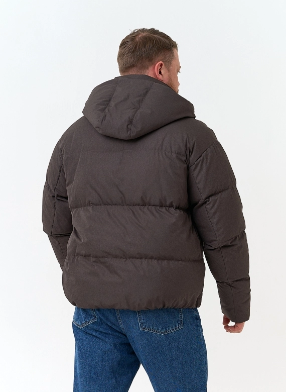 Мужской пуховик с капюшоном  фото