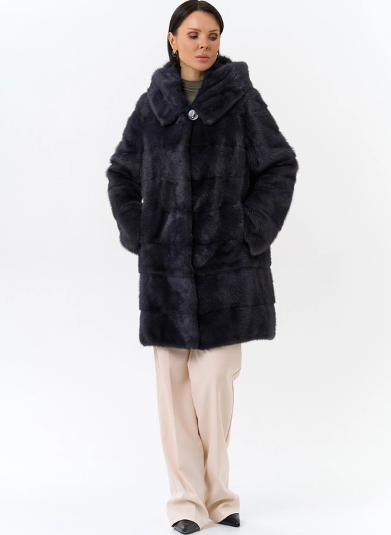 Норковая шуба трансформер с капюшоном